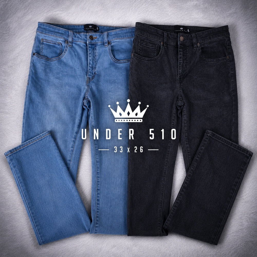 Under 510 Slim Tapered Jeans Mens 33/26 Blue Black Stretch Denim Lot of 2